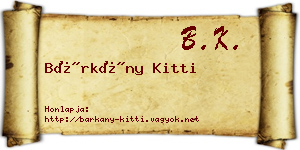 Bárkány Kitti névjegykártya