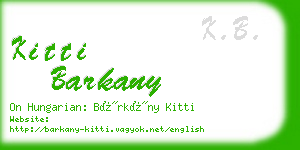 kitti barkany business card